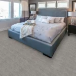 Neutral patterned carpet in a modern living room