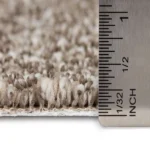 Side view of carpet pile height with ruler