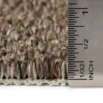 Side view of carpet pile thickness with ruler